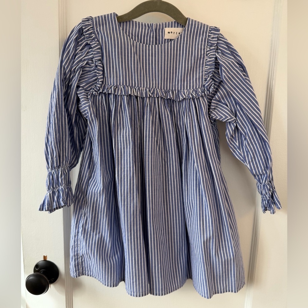 Morley Blue and White Striped Kids Dress for girl size 4